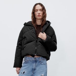 Zara quilted puffer with pockets